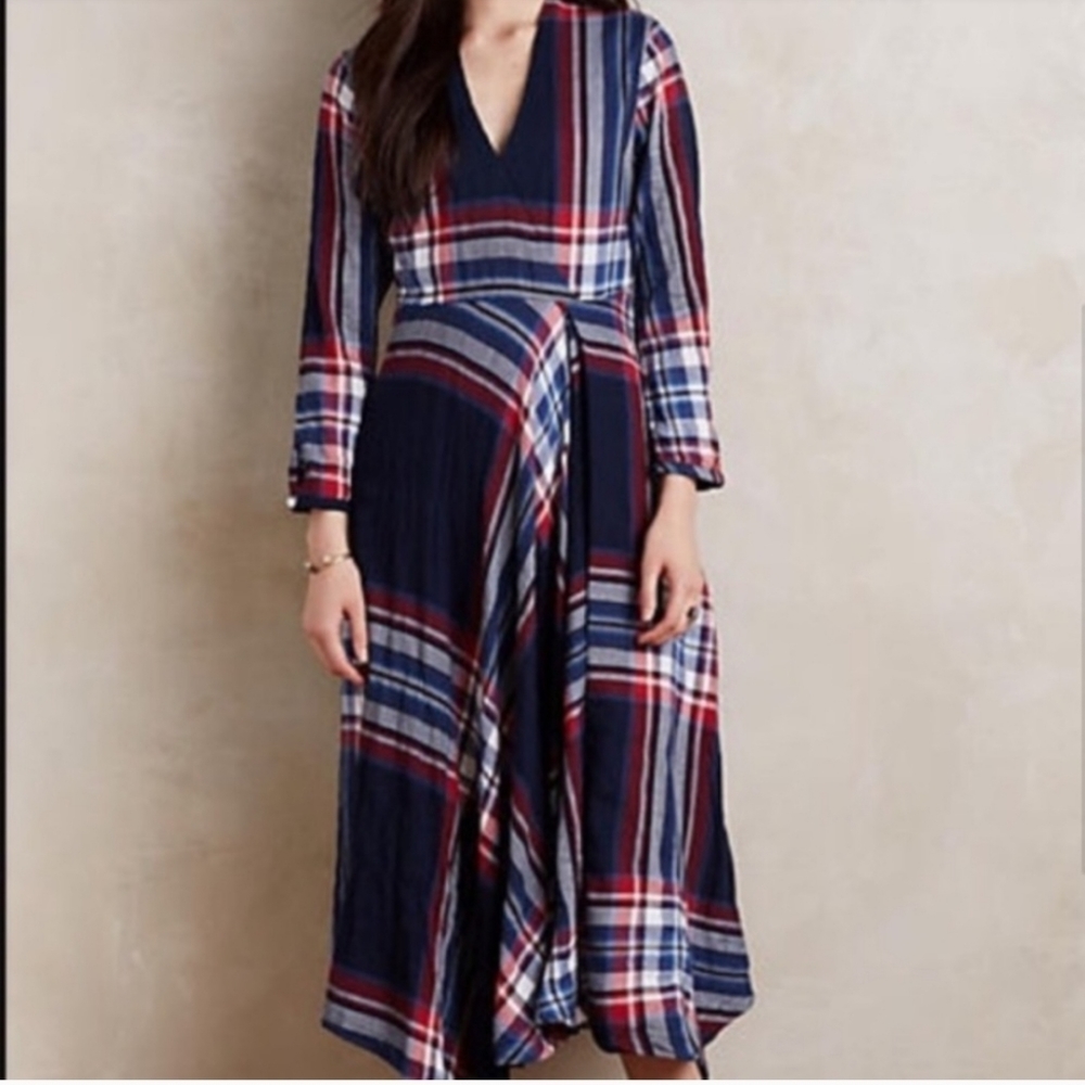 Anthropologie Isabella Sinclair Tartan Midi Dress - Picture 2 of 5